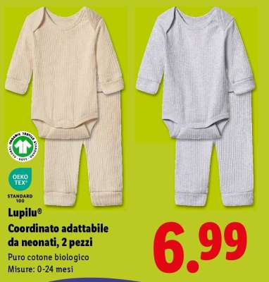 Lupilu® Coordinato adattabile da neonati, 2 pezzi