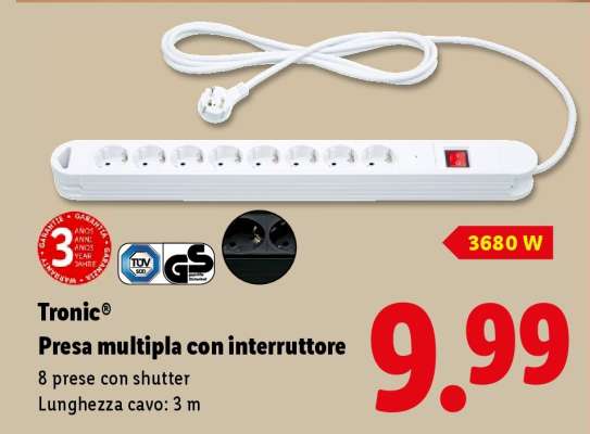 TRONIC® Presa multipla con interruttore
