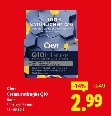 Cien Crema antirughe Q10