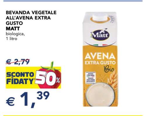 BEVANDA VEGETALE ALL'AVENA EXTRA GUSTO MATT