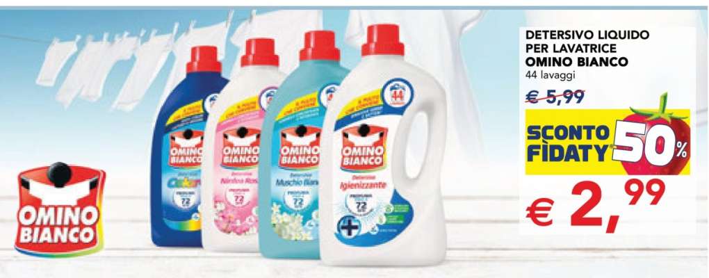 Detersivo liquido per lavatrice Omino Bianco