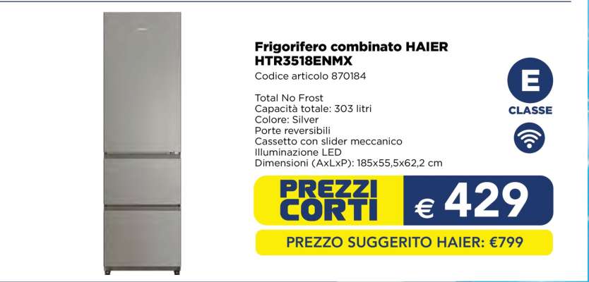 Frigorifero combinato HAIER HTR3518ENMX
