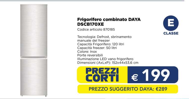 Frigorifero combinato DAYA DSCB170XE