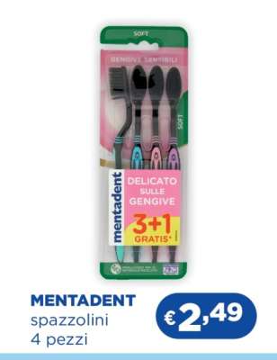 MENTADENT spazzolini 4 pezzi