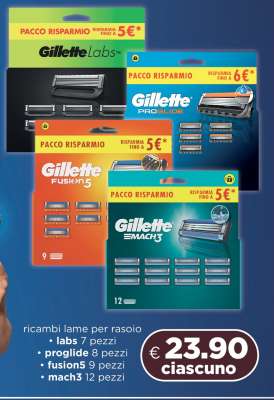 Gillette ricambi lame per rasoio