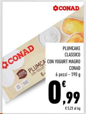 PLUMCAKE CLASSICO CON YOGURT MAGRO CONAD