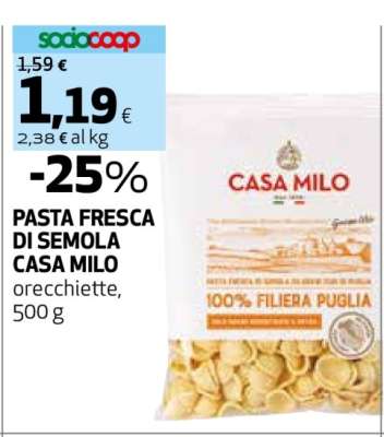 Pasta Fresca di Semola Casa Milo