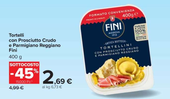 Tortelli con Prosciutto Crudo e Parmigiano Reggiano Fini