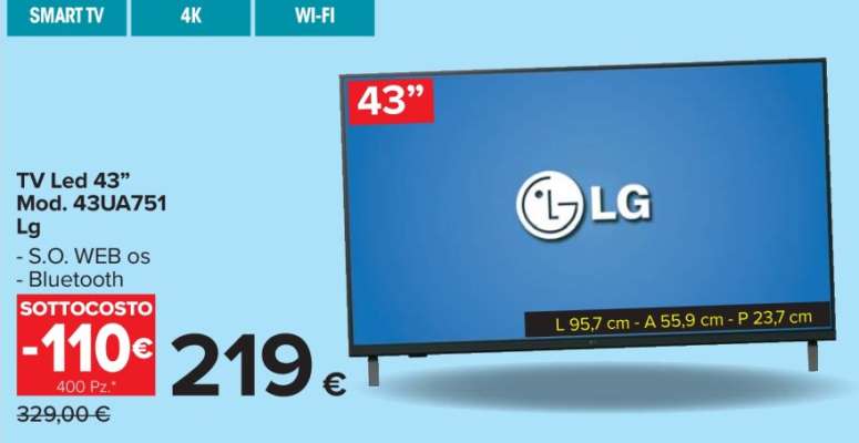 TV Led 43” Mod. 43UA751 Lg