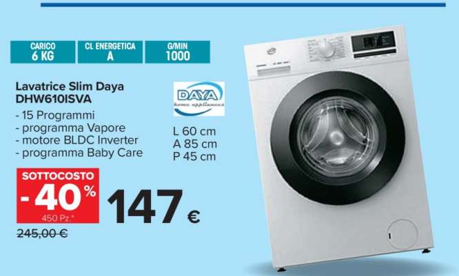 Lavatrice Slim Daya DHW610ISVA