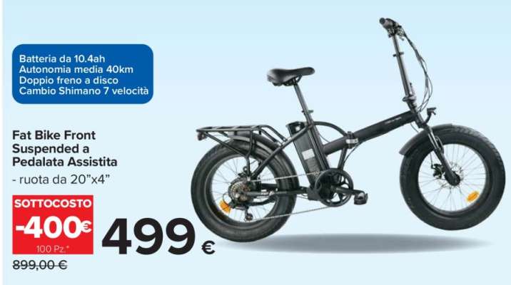 Fat Bike Front Suspended a Pedalata Assistita