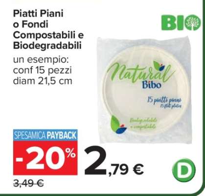 Piatti Piani o Fondi Compostabili e Biodegradabili