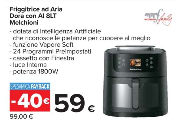 Friggitrice ad Aria Dora con AI 8LT Melchioni