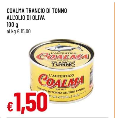 COALMA TRANCIO DI TONNO ALL'OLIO DI OLIVA
