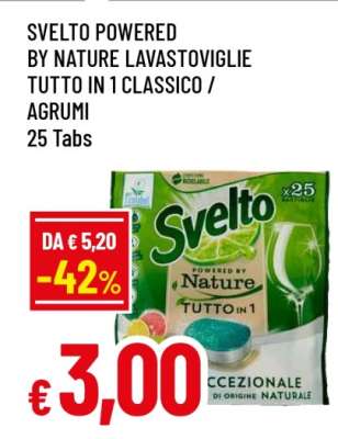 Svelto Powered by Nature Lavastoviglie Tutto in 1 Classico / Agrumi