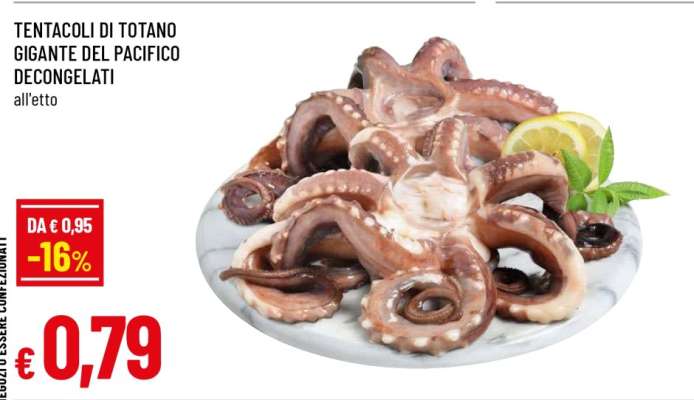 Tentacoli di Totano Gigante del Pacifico Decongelati