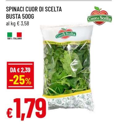 SPINACI CUOR DI SCELTA BUSTA 500g