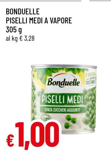 BONDUELLE PISELLI MEDI A VAPORE