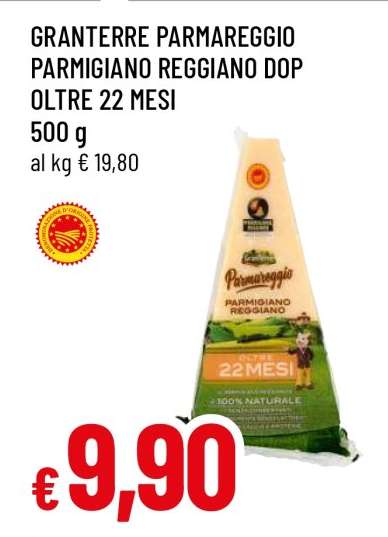 GRANTERRE PARMAREGGIO PARMIGIANO REGGIANO DOP OLTRE 22 MESI