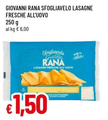 GIOVANNI RANA SFOGLIAVELO LASAGNE FRESCHE ALL'UOVO