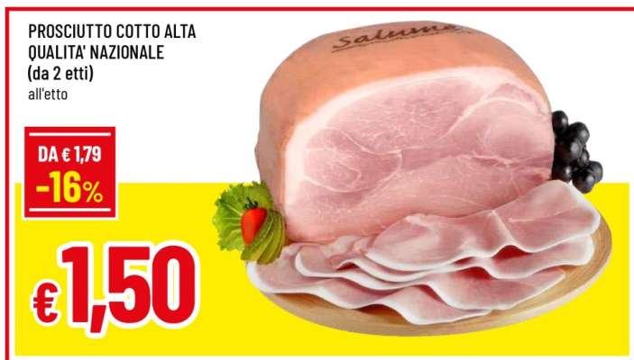 PROSCIUTTO COTTO ALTA QUALITÀ NAZIONALE