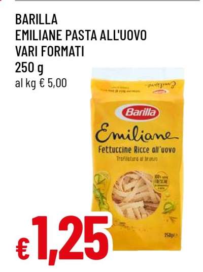 BARILLA EMILIANE PASTA ALL'UOVO VARI FORMATI