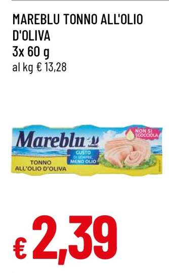 MAREBLU TONNO ALL’OLIO D’OLIVA