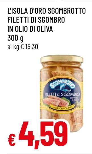 L'ISOLA D'ORO SGOMBROTTO FILETTI DI SGOMBRO IN OLIO DI OLIVA