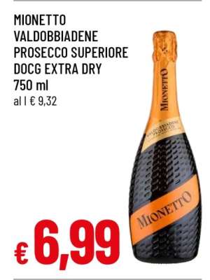 MIONETTO VALDOBBIADENE PROSECCO SUPERIORE DOCG EXTRA DRY 750 ml