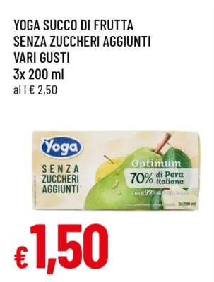 YOGA SUCCO DI FRUTTA SENZA ZUCCHERI AGGIUNTI VARI GUSTI