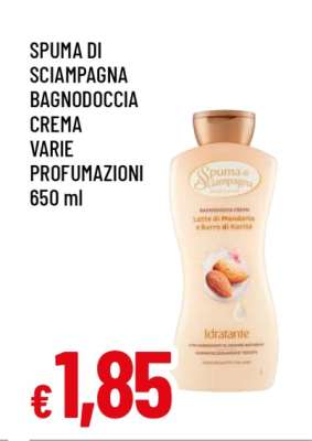 SPUMA DI SCIAMPAGNA BAGNODOCCIA CREMA VARIE PROFUMAZIONI
