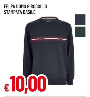 FELPA UOMO GIROCOLLO STAMPATA BASILE