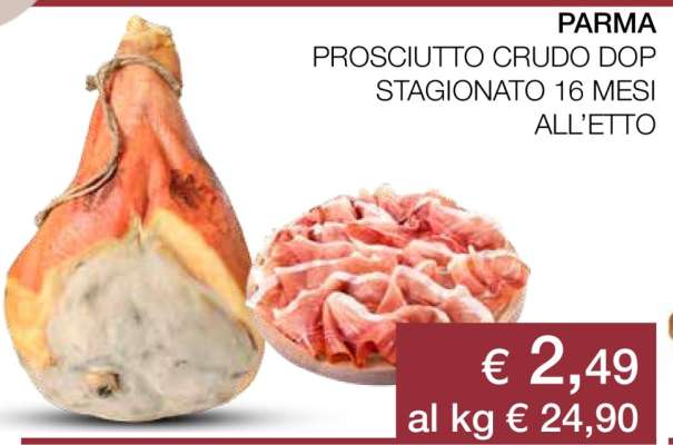 PARMA PROSCIUTTO CRUDO DOP STAGIONATO 16 MESI ALL’ETTO