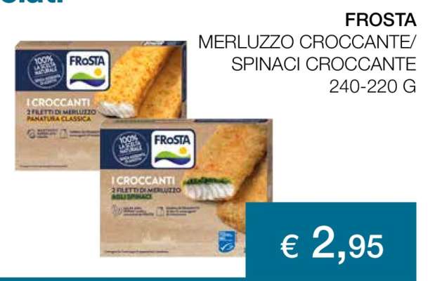 FROSTA MERLUZZO CROCCANTE/ SPINACI CROCCANTE