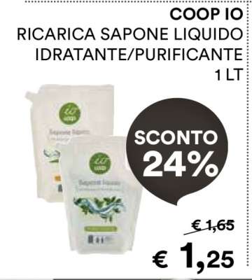 COOP IO RICARICA SAPONE LIQUIDO IDRATANTE/PURIFICANTE 1 LT