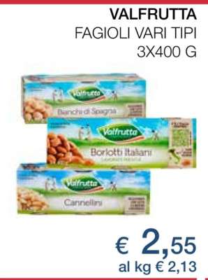 VALFRUTTA FAGIOLI VARI TIPI 3X400 G