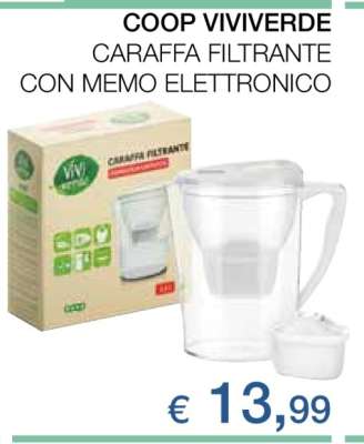COOP VIVIVERDE CARAFFA FILTRANTE CON MEMO ELETTRONICO