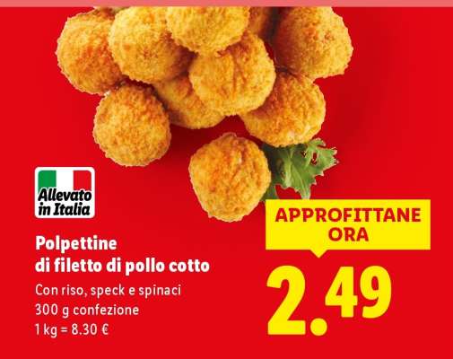 Polpettine di filetto di pollo cotto