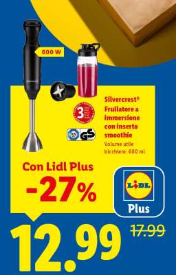 Silvercrest Frullatore a immersione con inserto smoothie