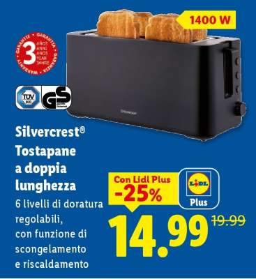 Silvercrest Tostapane a doppia lunghezza