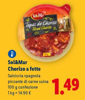 Sol&Mar Chorizo a fette