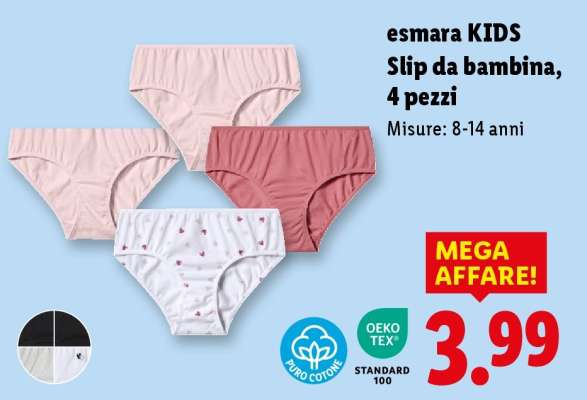 esmara KIDS Slip da bambina, 4 pezzi