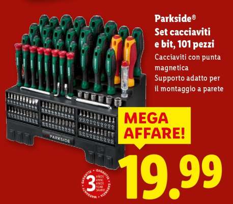Parkside Set cacciaviti e bit, 101 pezzi
