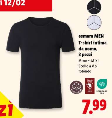 esmara MEN T-shirt intima da uomo, 3 pezzi