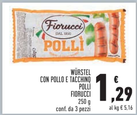 WÜRSTEL CON POLLO E TACCHINO POLLI