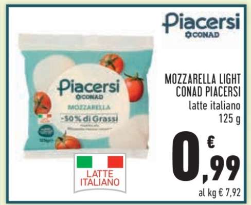 MOZZARELLA LIGHT CONAD PIACERSI
