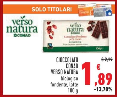 Cioccolato Conad Verso Natura