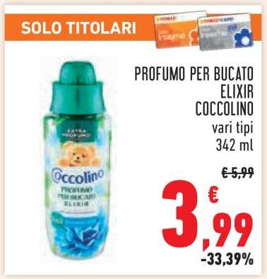 Profumo per Bucato Elixir Coccolino