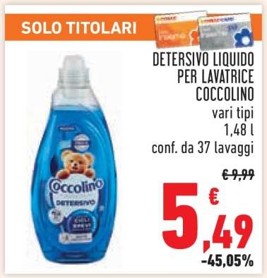 Detersivo Liquido per Lavatrice Coccolino