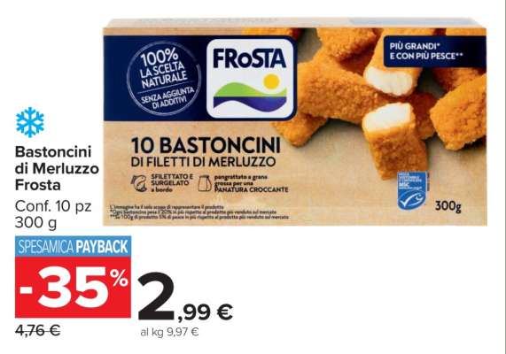 BASTONCINI DI MERLUZZO FROSTA